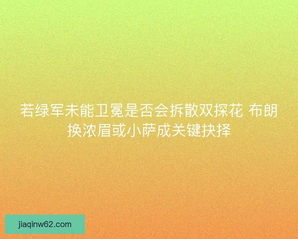 若绿军未能卫冕是否会拆散双探花 布朗换浓眉或小萨成关键抉择